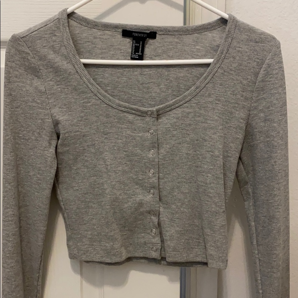 gray button down long sleeve
